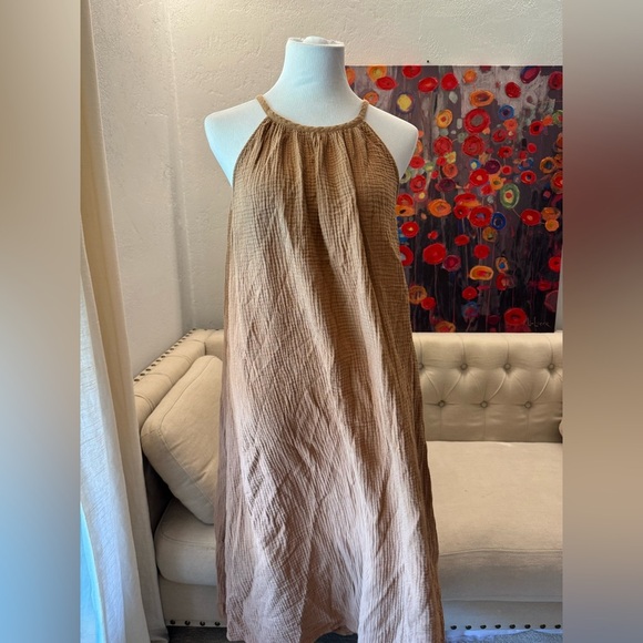 JENNI KAYNE Drift Dress Terracotta 100% Cotton Tank Long Dress L - Picture 5 of 7